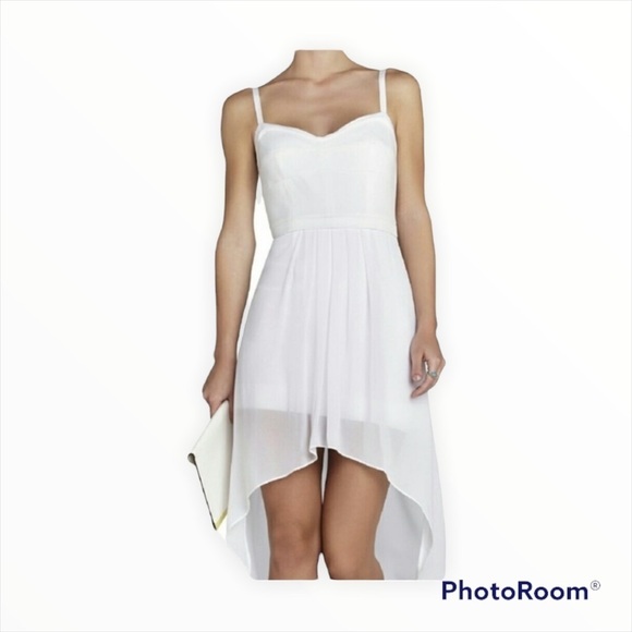 NEW BCBG MAXAZRIA White Annamae Bustier Hi Low Cocktail Dress Size XS - Picture 3 of 9